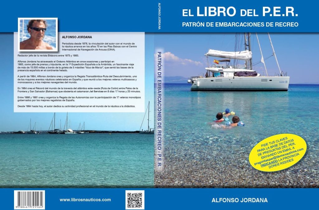 Portada y contraportada de el Libro del PER Patrón de Embarcaciones de Recreo de Alfonso Jordana
