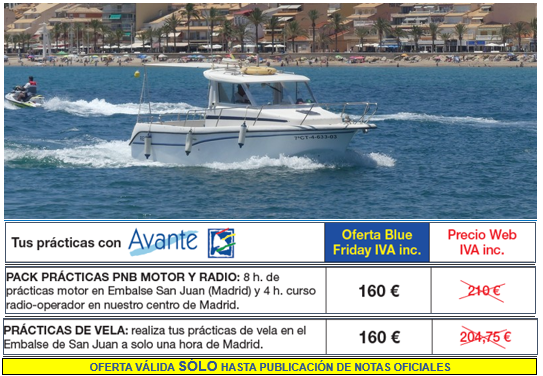 Cártel de prácticas PNB-con lancha cerca de la playa-Test 04